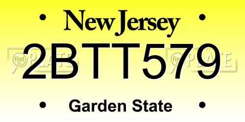 2BTT579 New Jersey License Plate