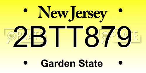 2BTT879 New Jersey License Plate