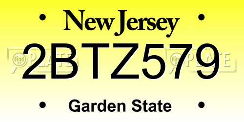 2BTZ579 New Jersey License Plate