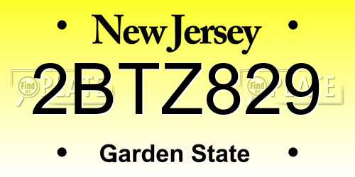 2BTZ829 New Jersey License Plate