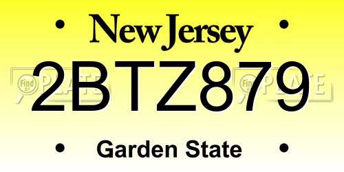 2BTZ879 New Jersey License Plate