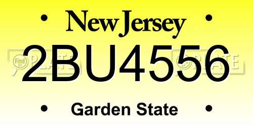 2BU4556 New Jersey License Plate