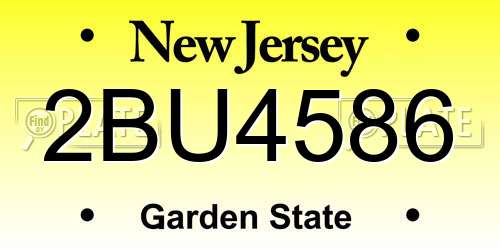 2BU4586 New Jersey License Plate