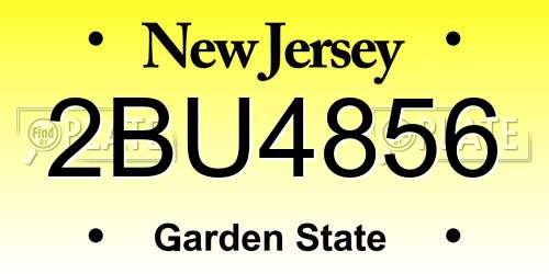 2BU4856 New Jersey License Plate
