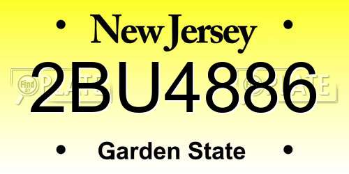 2BU4886 New Jersey License Plate