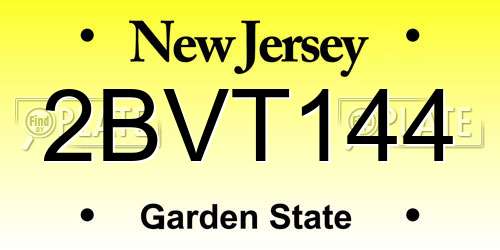 2BVT144 New Jersey License Plate