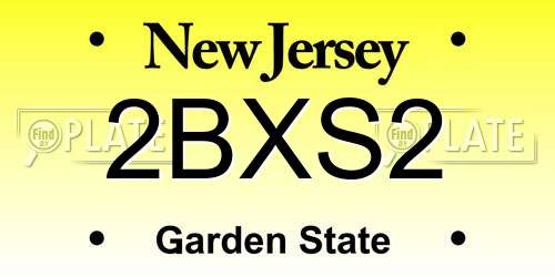 2BXS2 New Jersey License Plate