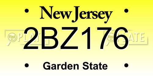 2BZ176 New Jersey License Plate