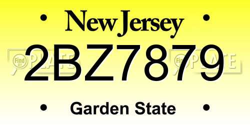 2BZ7879 New Jersey License Plate