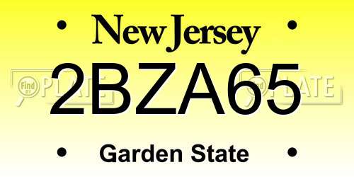 2BZA65 New Jersey License Plate