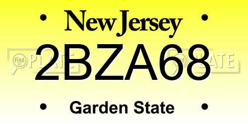 2BZA68 New Jersey License Plate