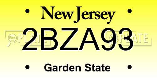 2BZA93 New Jersey License Plate