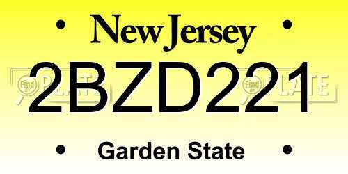 2BZD221 New Jersey License Plate