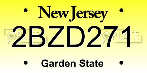 2BZD271 New Jersey License Plate