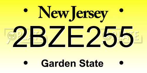 2BZE255 New Jersey License Plate