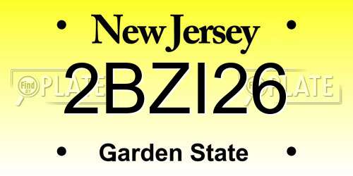 2BZI26 New Jersey License Plate
