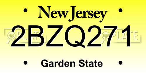2BZQ271 New Jersey License Plate