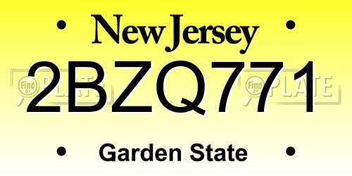 2BZQ771 New Jersey License Plate