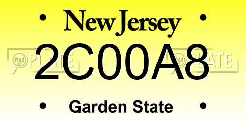 2C00A8 New Jersey License Plate