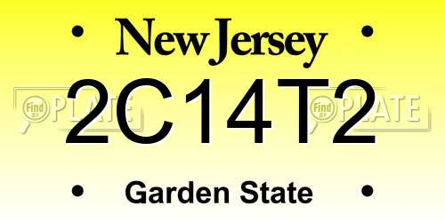2C14T2 New Jersey License Plate