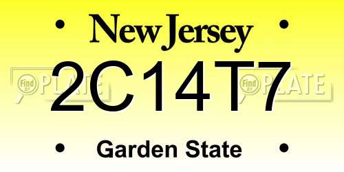 2C14T7 New Jersey License Plate