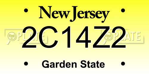 2C14Z2 New Jersey License Plate