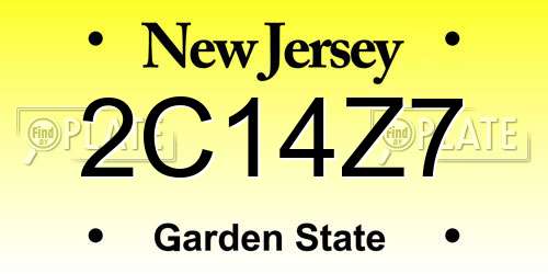2C14Z7 New Jersey License Plate