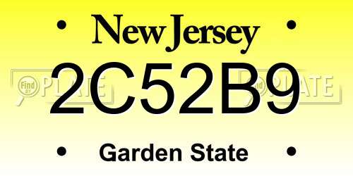 2C52B9 New Jersey License Plate