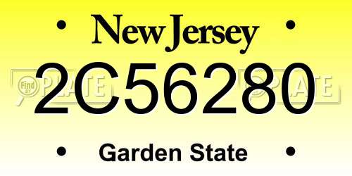 2C56280 New Jersey License Plate