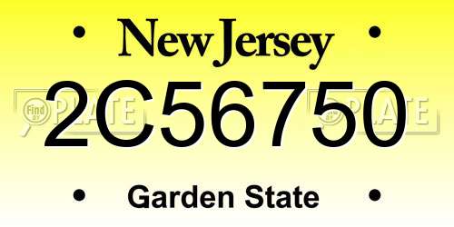 2C56750 New Jersey License Plate