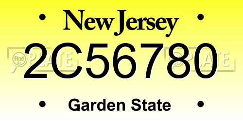 2C56780 New Jersey License Plate