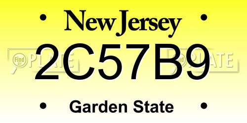 2C57B9 New Jersey License Plate