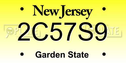 2C57S9 New Jersey License Plate