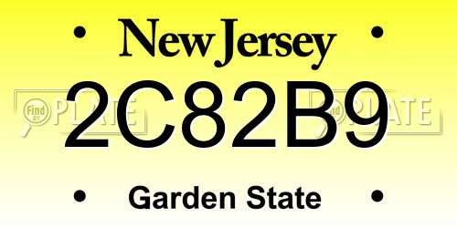 2C82B9 New Jersey License Plate