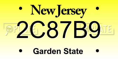 2C87B9 New Jersey License Plate