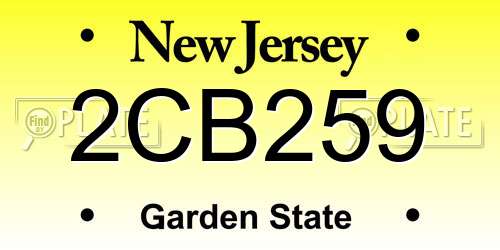 2CB259 New Jersey License Plate