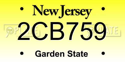 2CB759 New Jersey License Plate