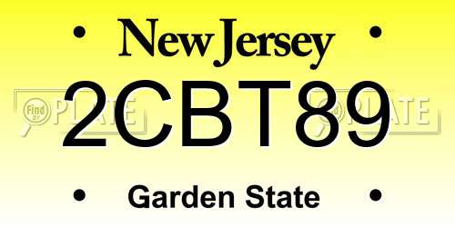 2CBT89 New Jersey License Plate