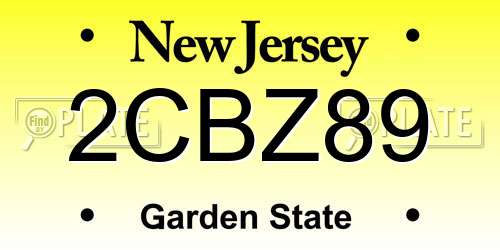 2CBZ89 New Jersey License Plate