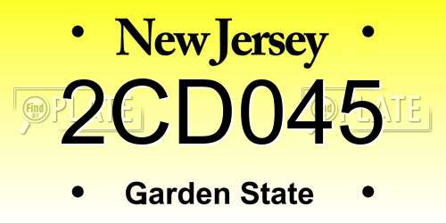 2CD045 New Jersey License Plate