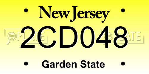 2CD048 New Jersey License Plate