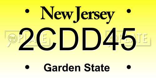 2CDD45 New Jersey License Plate
