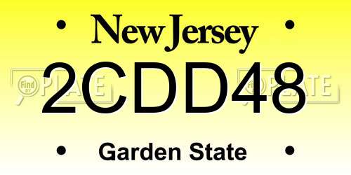 2CDD48 New Jersey License Plate