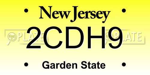 2CDH9 New Jersey License Plate