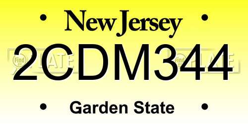 2CDM344 New Jersey License Plate