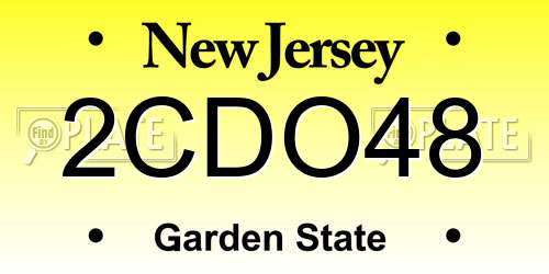 2CDO48 New Jersey License Plate