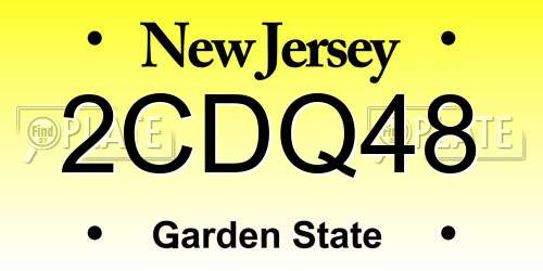 2CDQ48 New Jersey License Plate