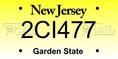 2CI477 New Jersey License Plate