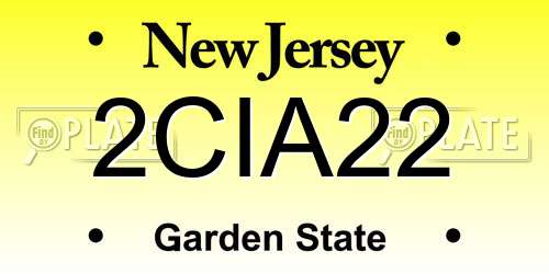 2CIA22 New Jersey License Plate
