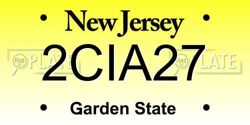 2CIA27 New Jersey License Plate